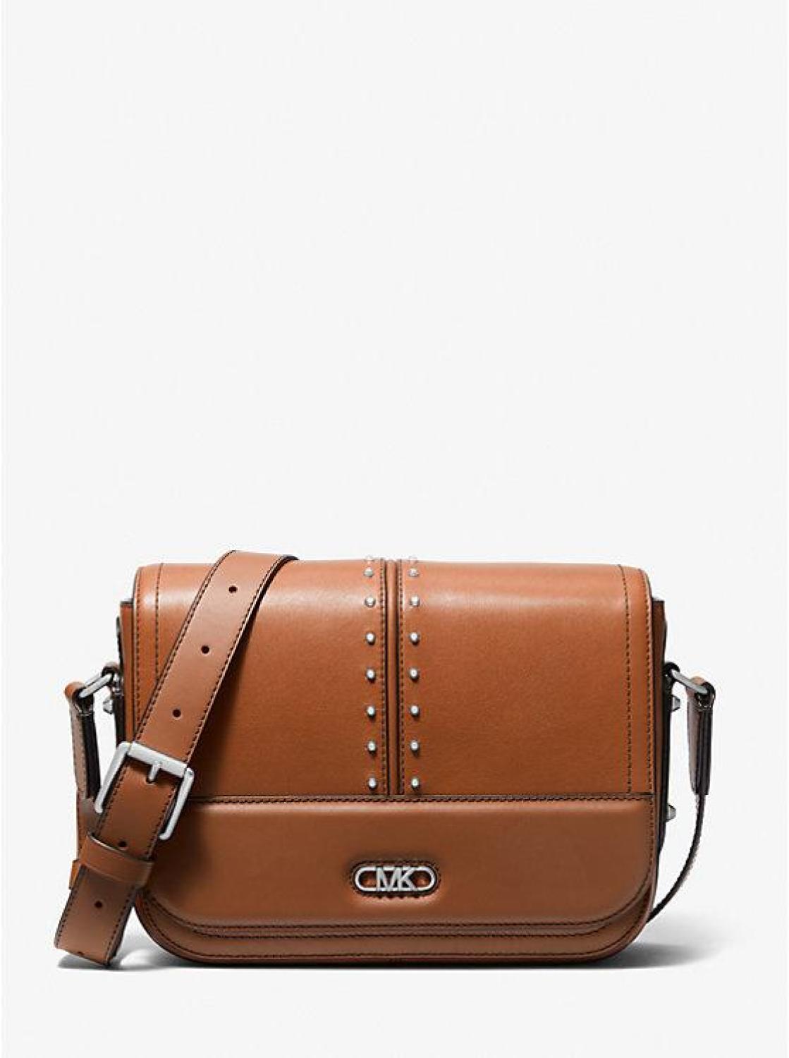 Astor Medium Studded Leather Messenger Bag