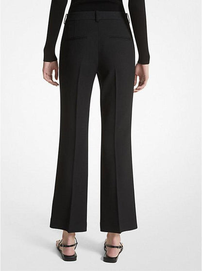 Haylee Double Crepe Sablé Cropped Flared Trousers