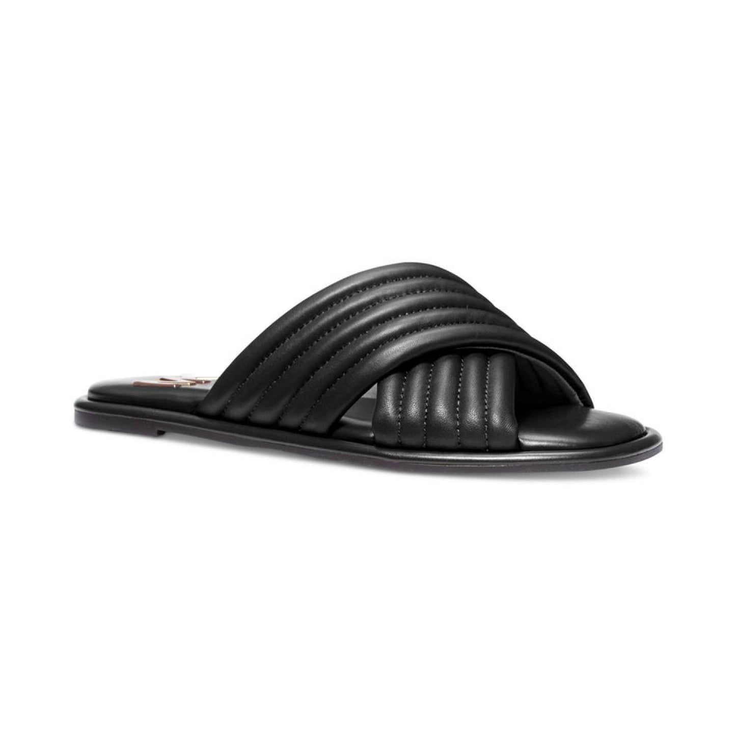 Portia Slip-On Crisscross Quilted Slide Sandals