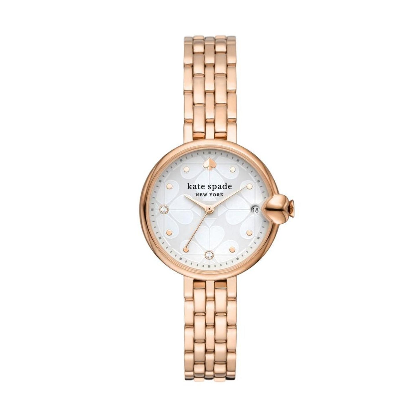 kate spade new york women's chelsea park three-hand date, rose gold-tone stainless steel watch