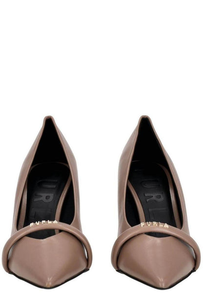 Furla Logo Lettering Pointed Toe Pumps