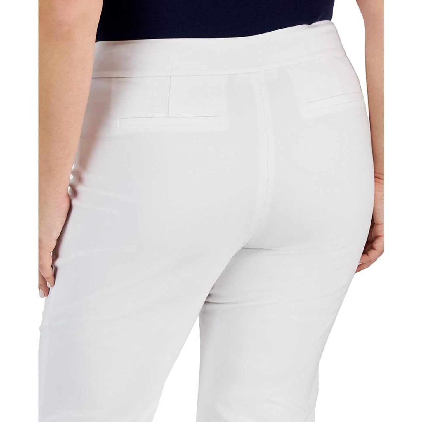 Plus Size Slit-Hem Ankle Pants