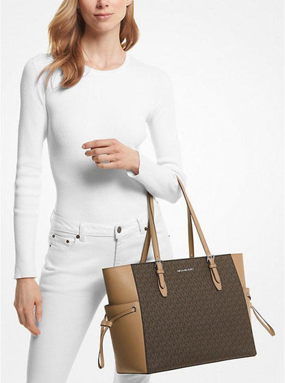 Gilly Large Logo and Leather Tote Bag