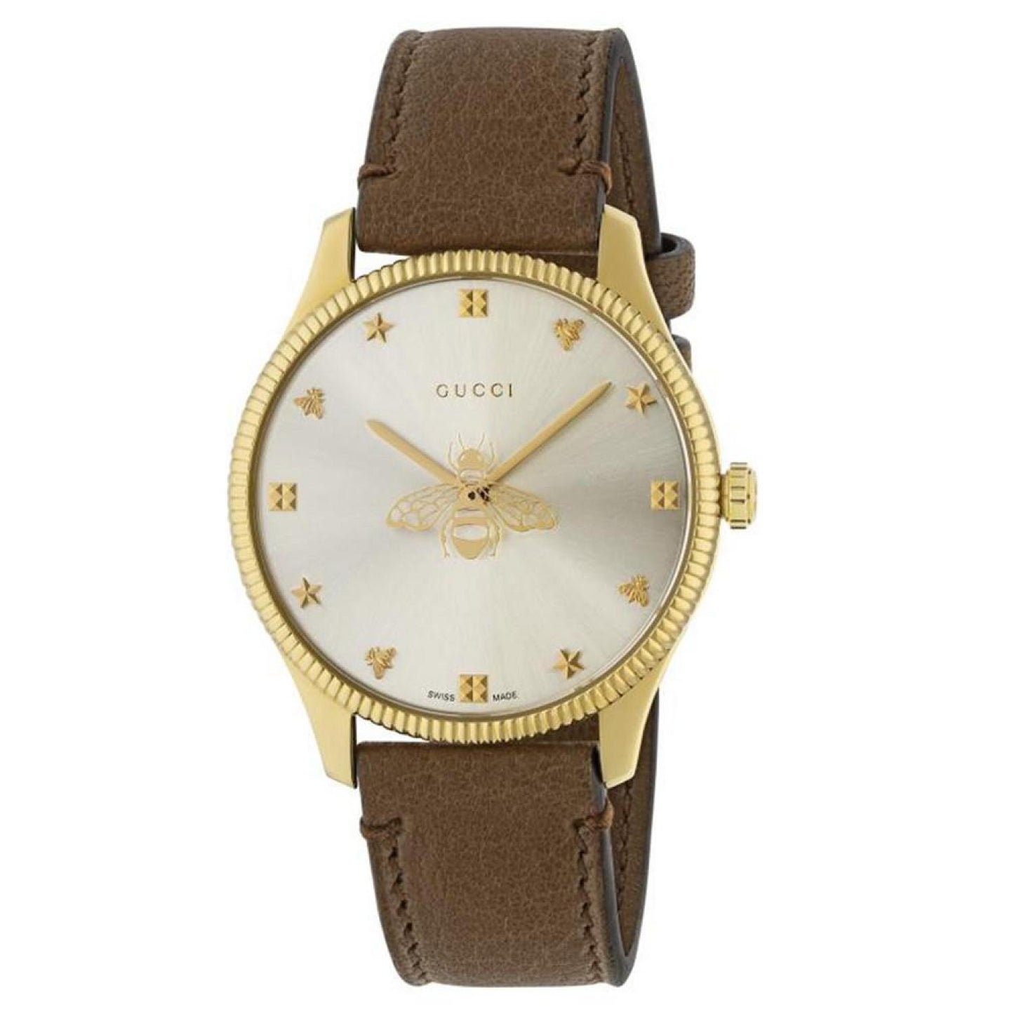 Women's Swiss G-Timeless Slim Brown Leather Strap Watch 36mm