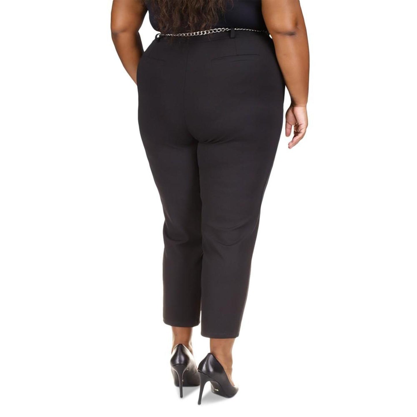 Plus Size Chain-Belt Pants