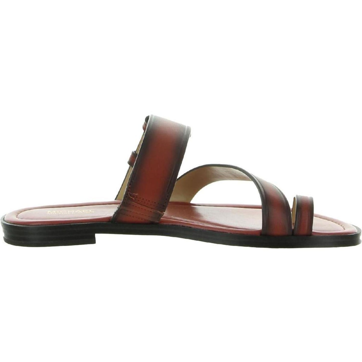 Womens Leather Toe Loop Slide Sandals