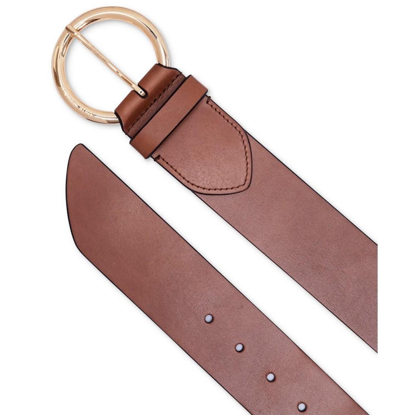 Women's Round Buckle Leather Belt