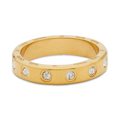 Gold-Tone Crystal Bezel Stack Ring