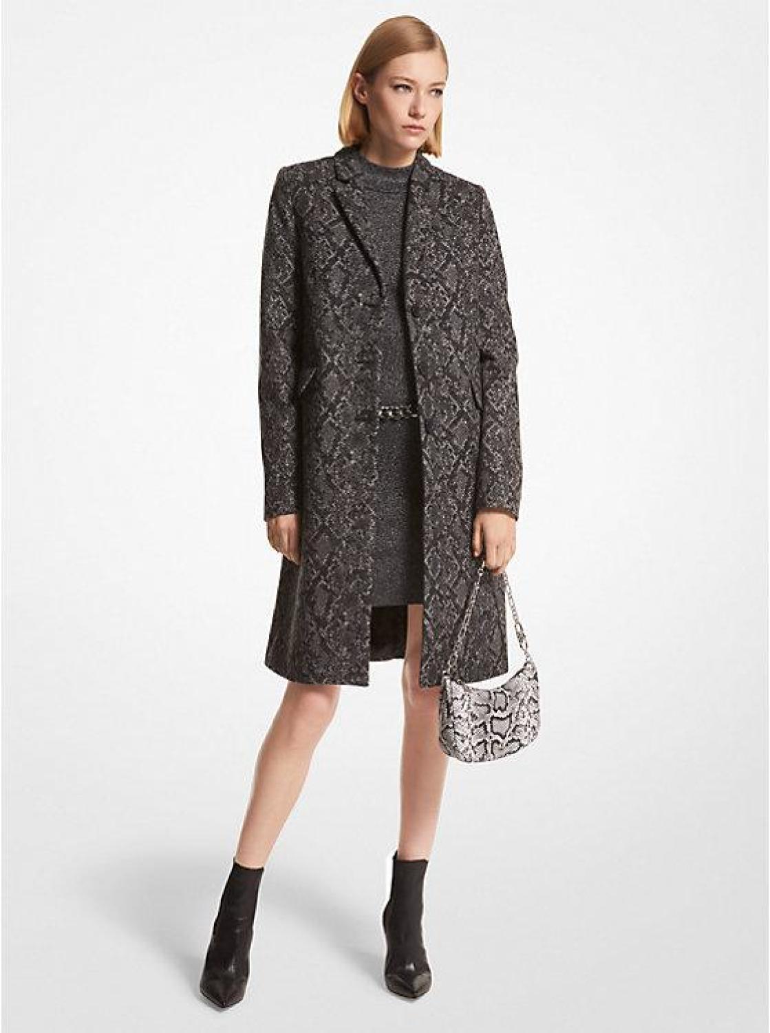 Metallic Snake Jacquard Coat