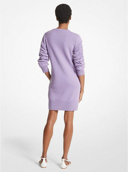 Cashmere Crushed-Sleeve Sweaterdress