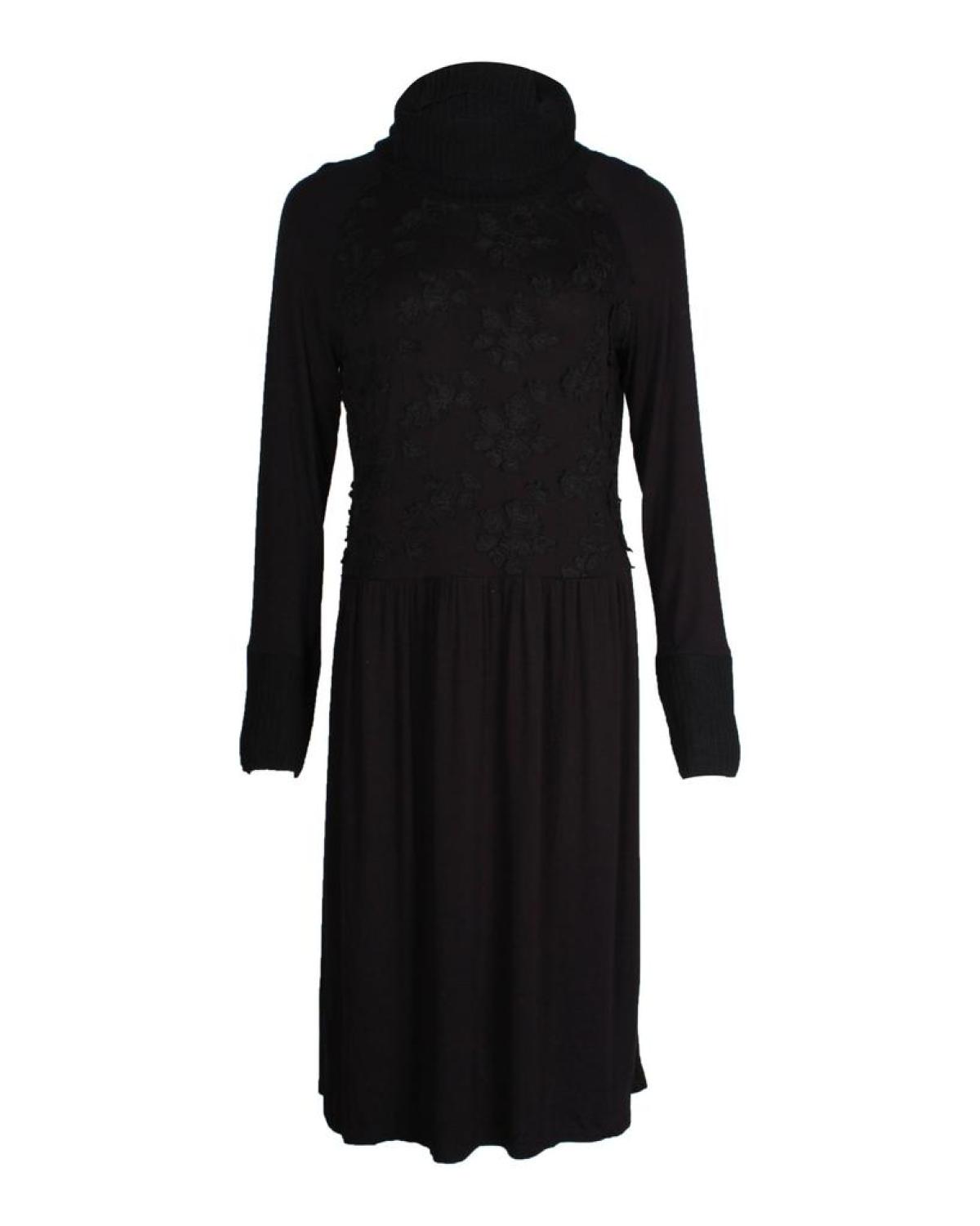 Max Mara Weekend Embroidery Floral Dress in Black Viscose