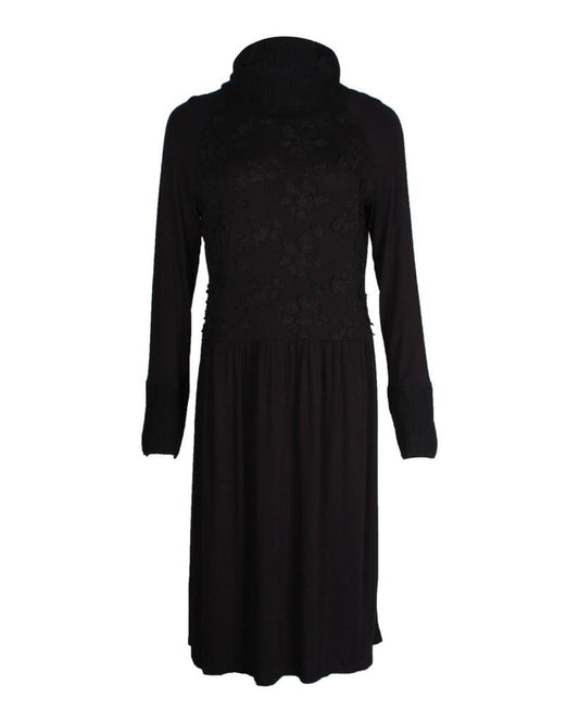 Max Mara Weekend Embroidery Floral Dress in Black Viscose