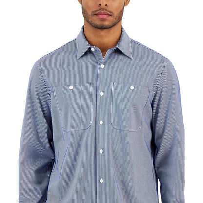 Men's Slim-Fit Stretch Stripe Button-Down Shirt