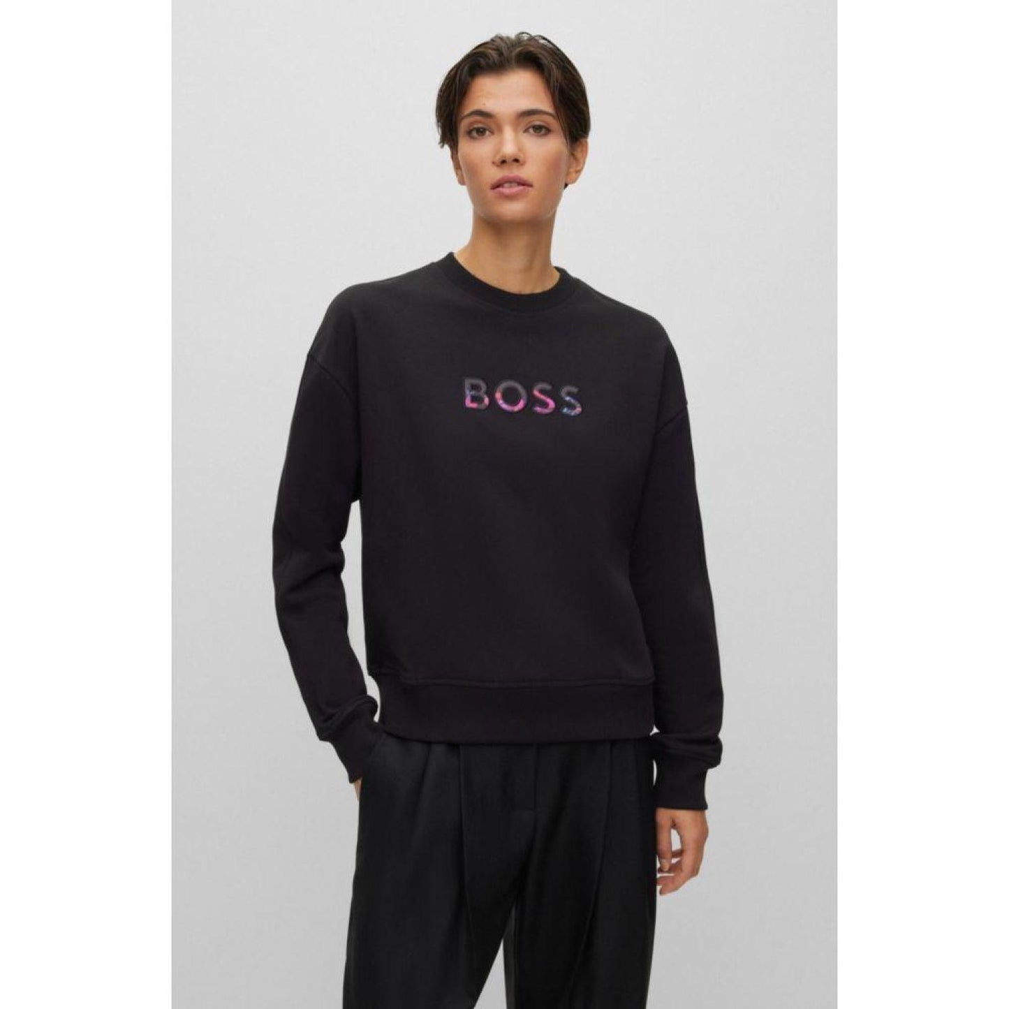 Relaxed-fit cotton-blend sweatshirt with logo detail