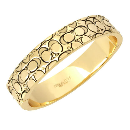 Quilted C Hinged Bangle Bracelet