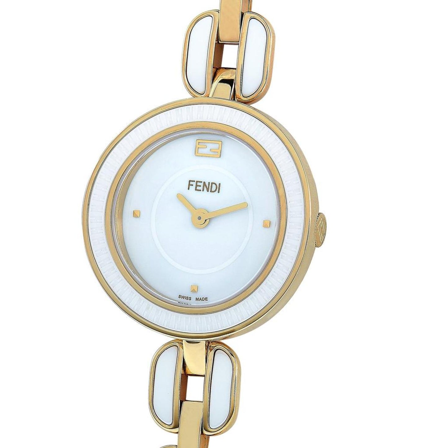 Fendi My Way Gold-Tone White Ceramic Quartz Watch F359424004