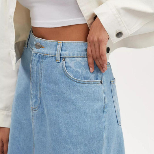 Coach Outlet Mid Denim Skirt