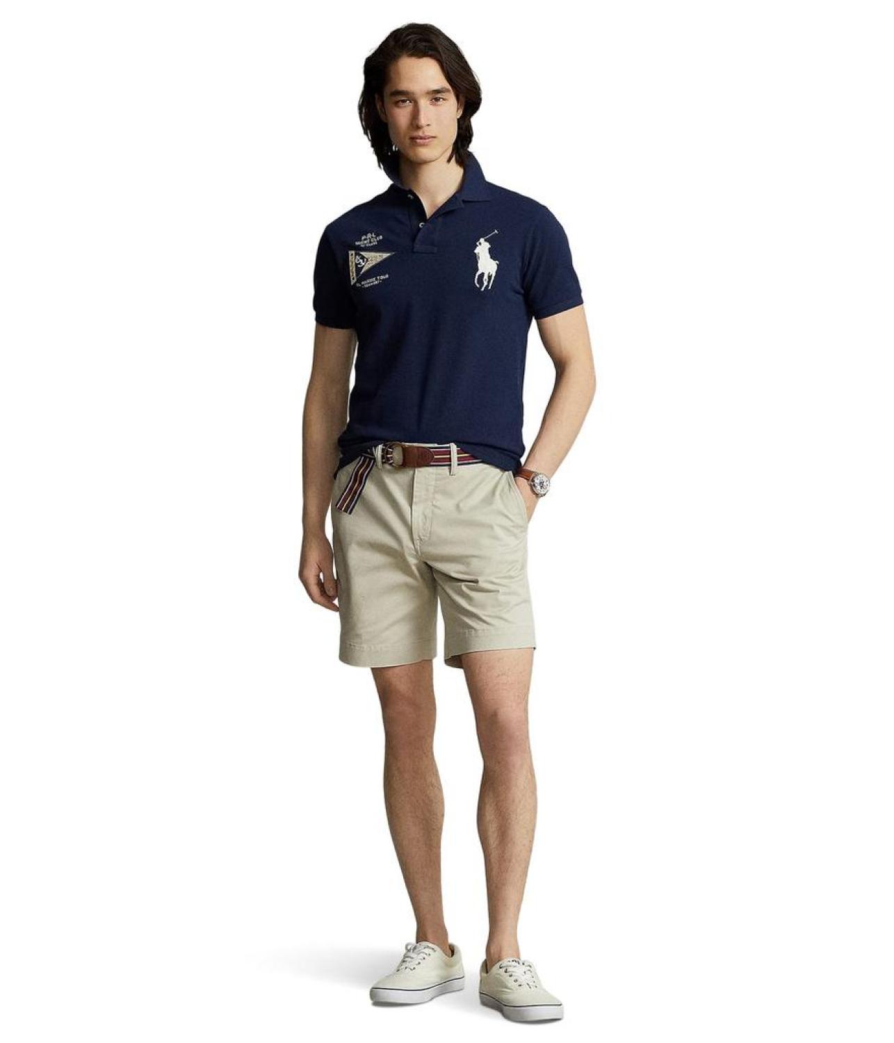 Custom Slim Fit Big Pony Mesh Polo Shirt