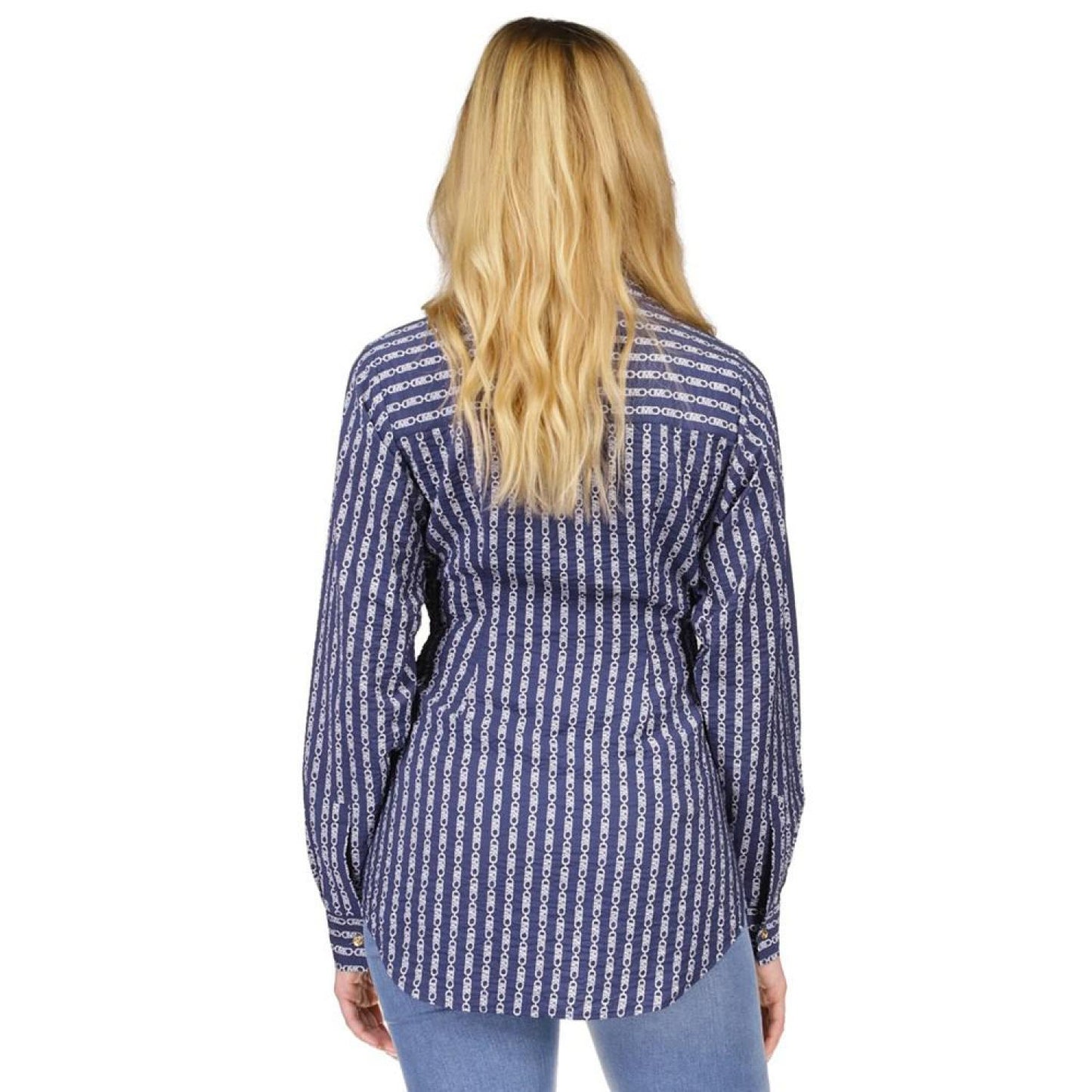 Women's Chain-Print Twist-Front Shirt