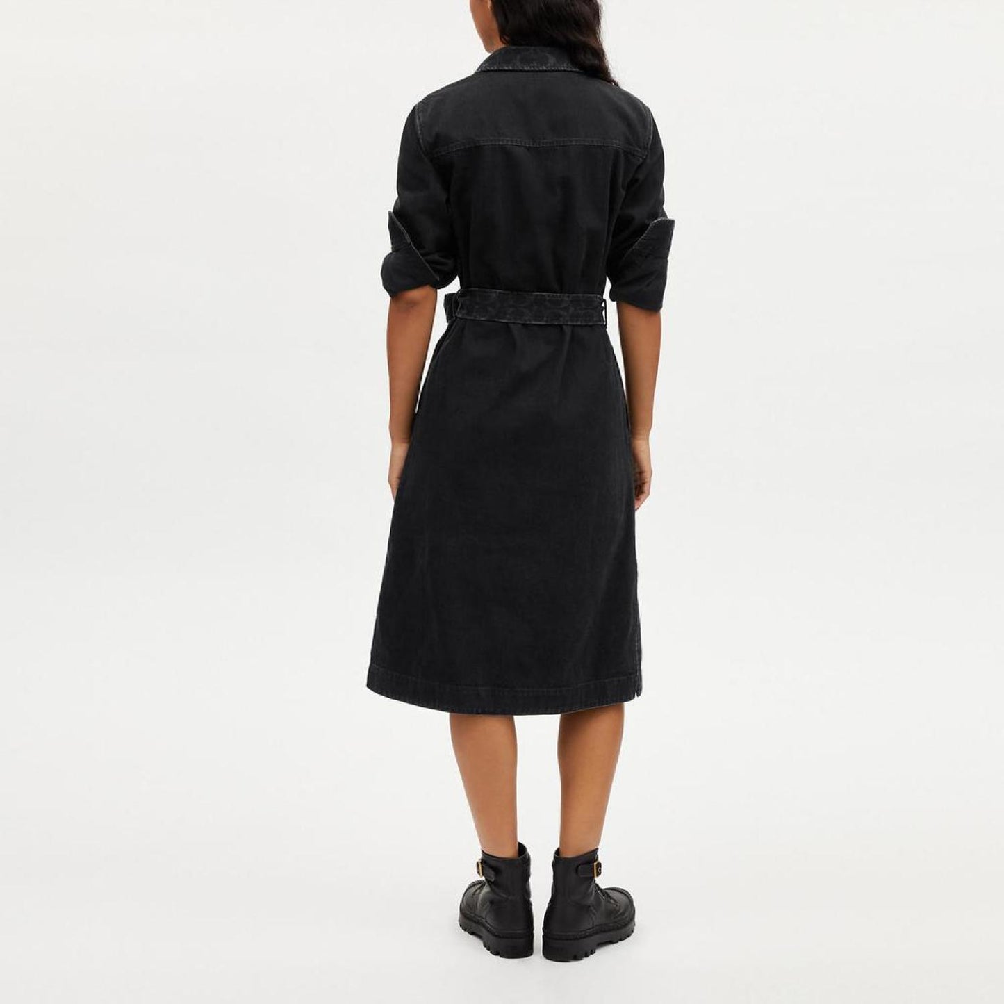 Coach Outlet Black Denim Button Up Dress