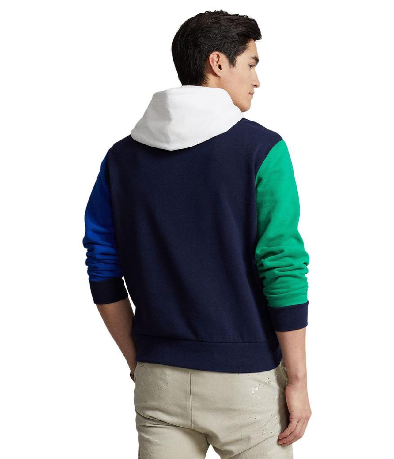 Logo Color-Blocked Fleece Hoodie