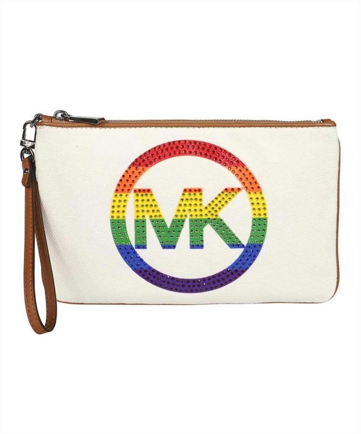 Michael Michael Kors Logo Print Zipped Flat Pouch