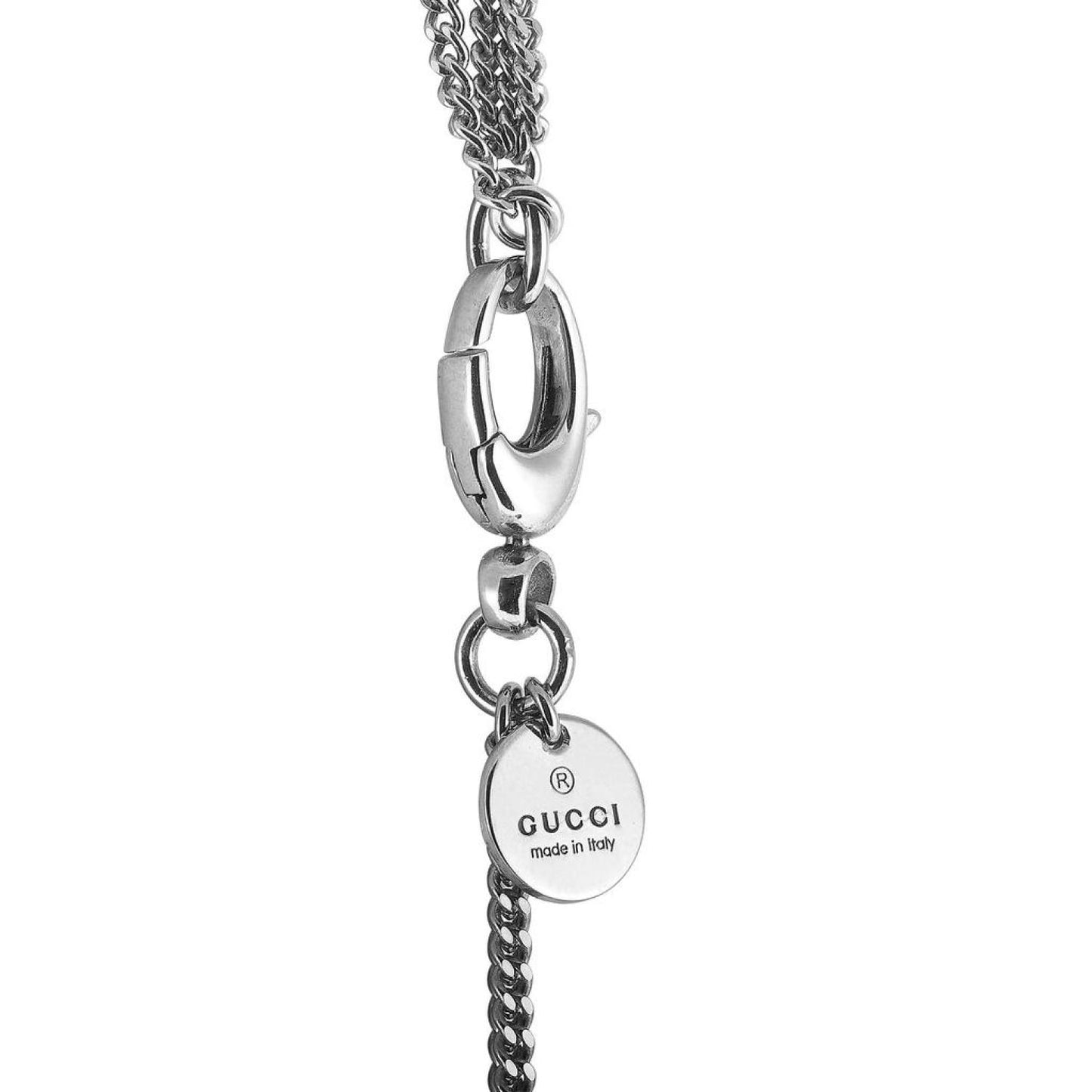 Gucci Raindrop Silver and Synthetic Orange Stone Necklace