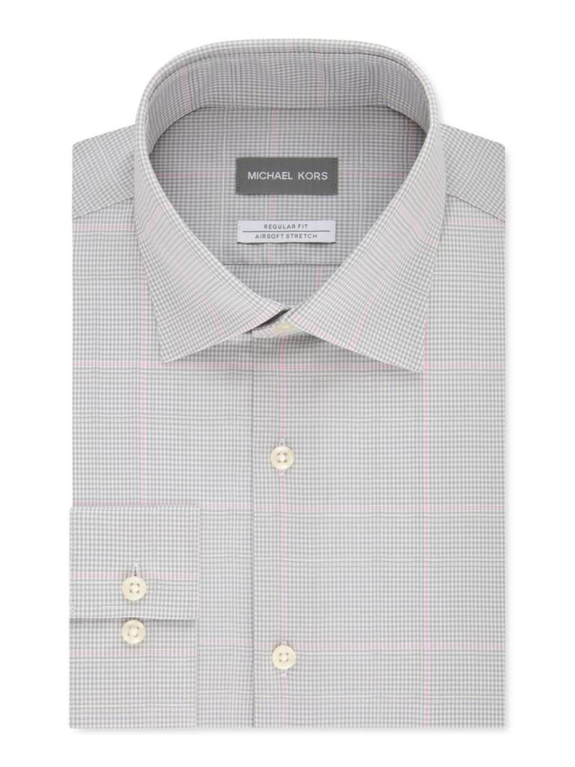 Mens Regular Fit Button Front Dress Shirt