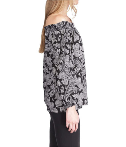 Paisley Print Off Shoulder Top