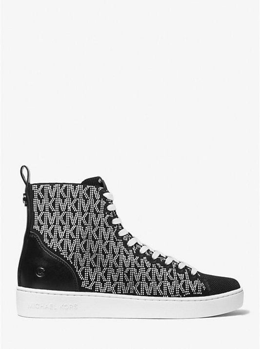 Edie Crystal Logo Knit High-Top Sneaker