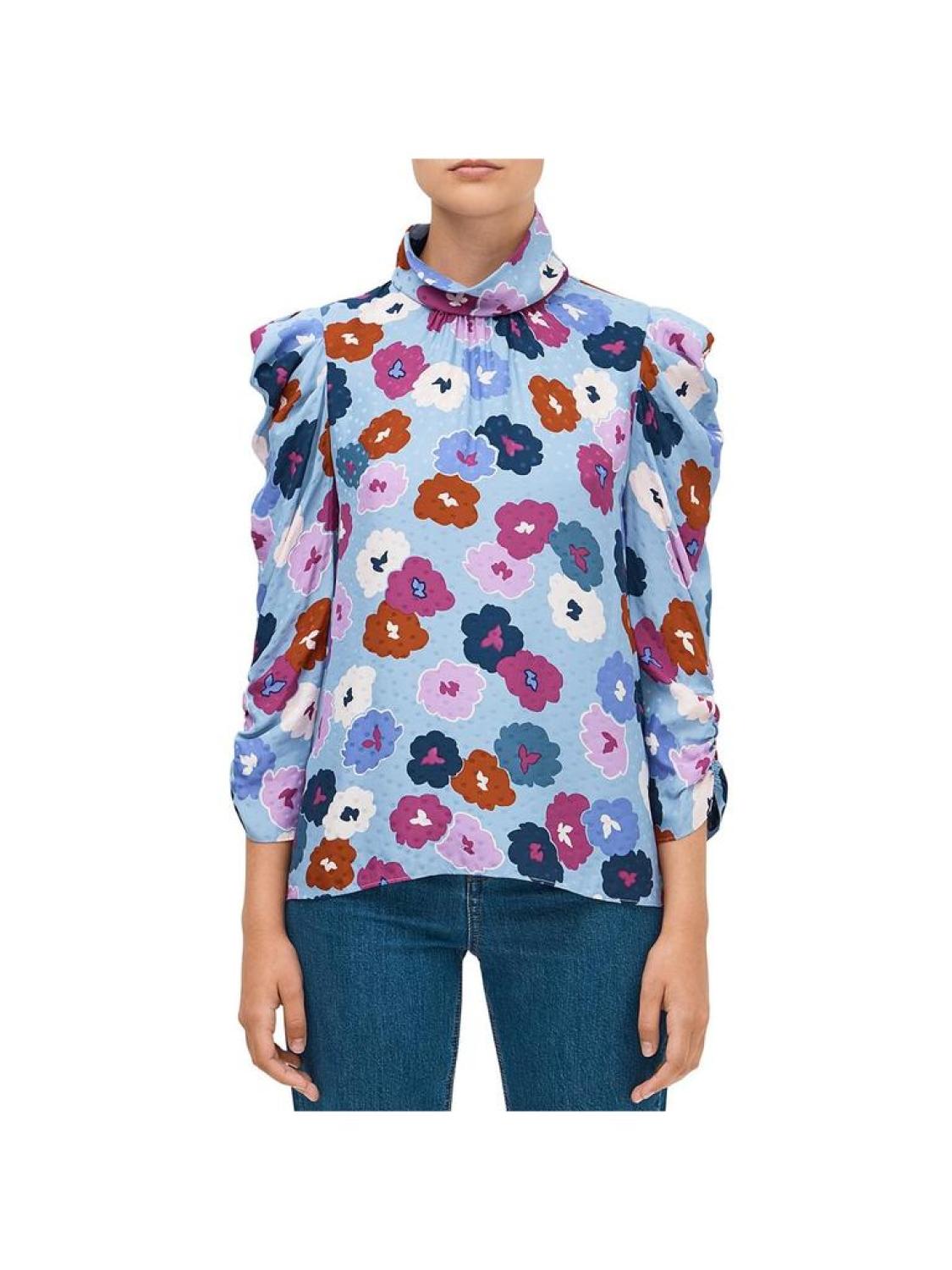 Winter Garden Womens Silk Puff Sleeve Blouse