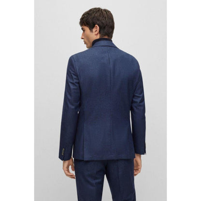 Slim-fit suit in micro-patterned wool and cotton