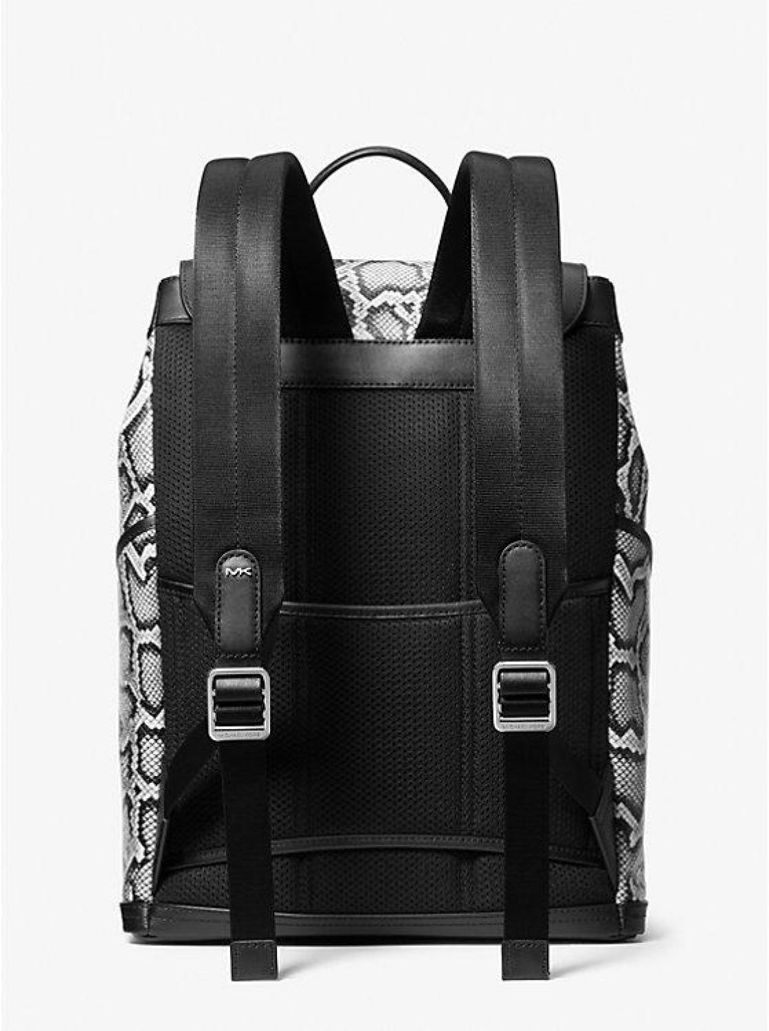 Varick Snake Embossed Leather Utility Backpack