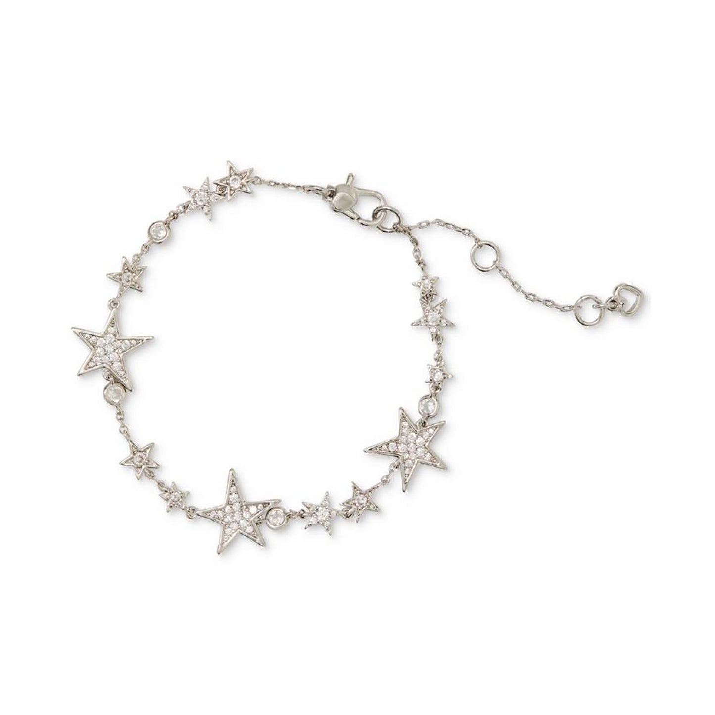 Silver-Tone Cubic Zirconia Star Tennis Bracelet