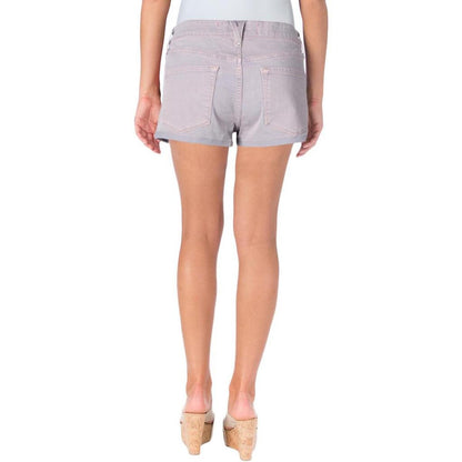 Womens Faded Cuffed Denim Shorts