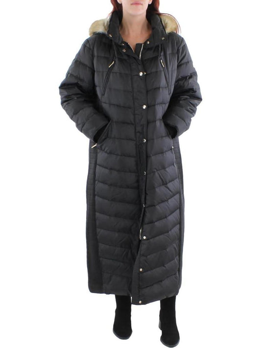 Plus Womens Quilted Long Maxi Coat