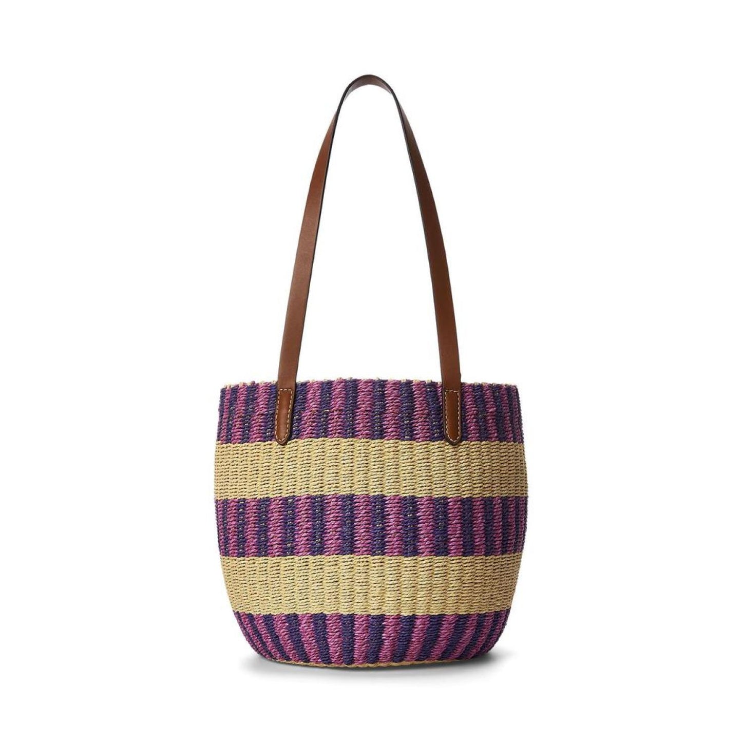 Striped Straw Medium Hartley Tote Bag