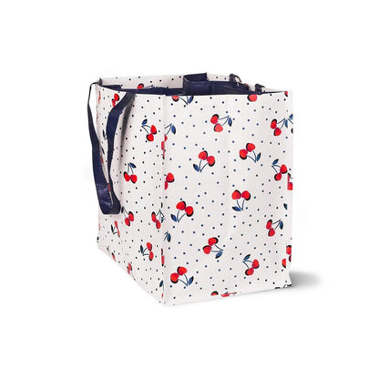 Reusable Grocery Tote Bag in Cherry Print