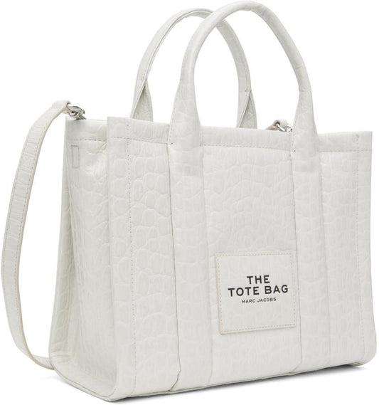 White 'The Croc-Embossed Medium' Tote