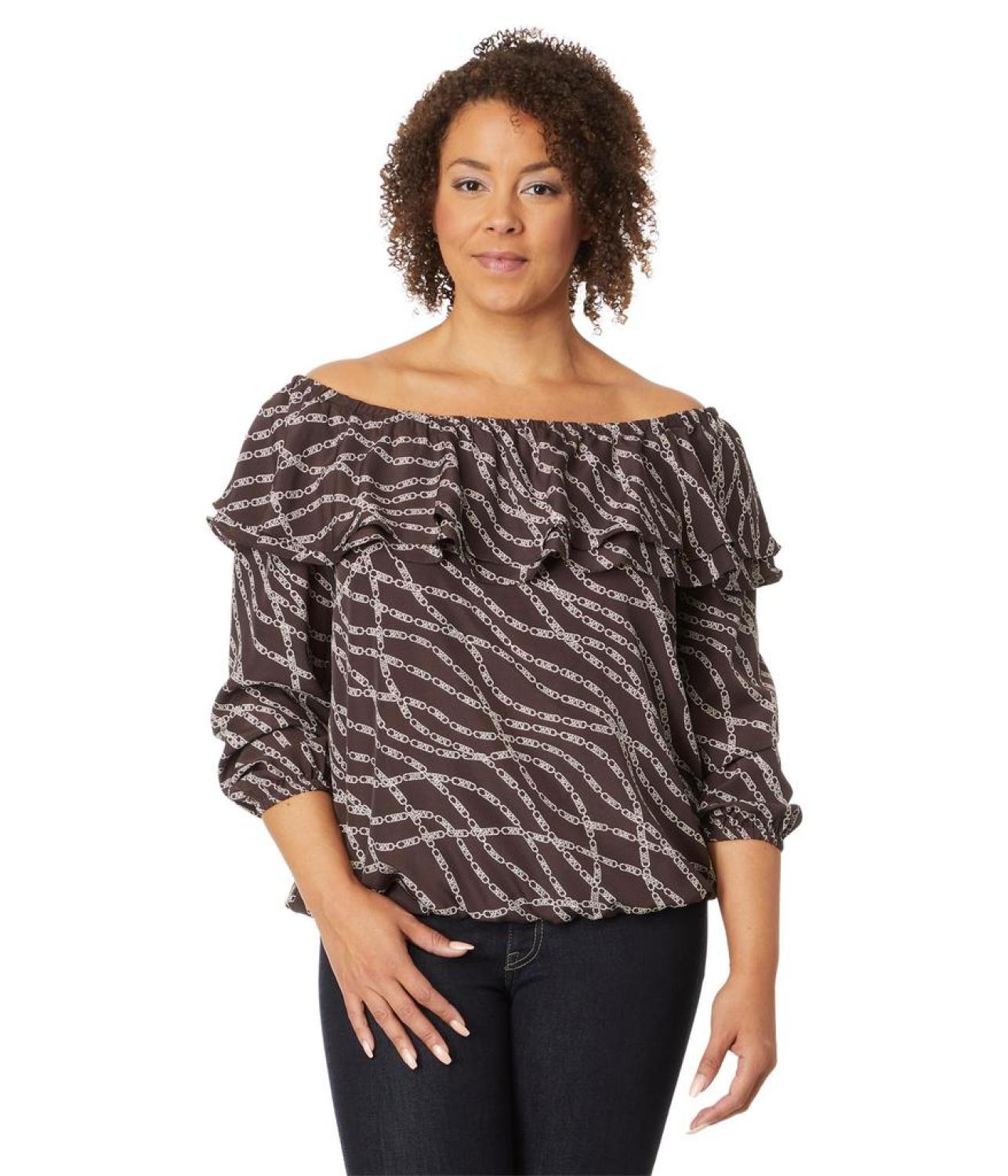 Plus Size Stadium Ruffle Top