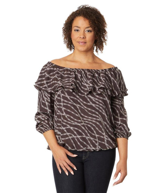 Plus Size Stadium Ruffle Top