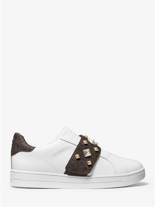 Kenna Leather and Studded Logo Sneaker