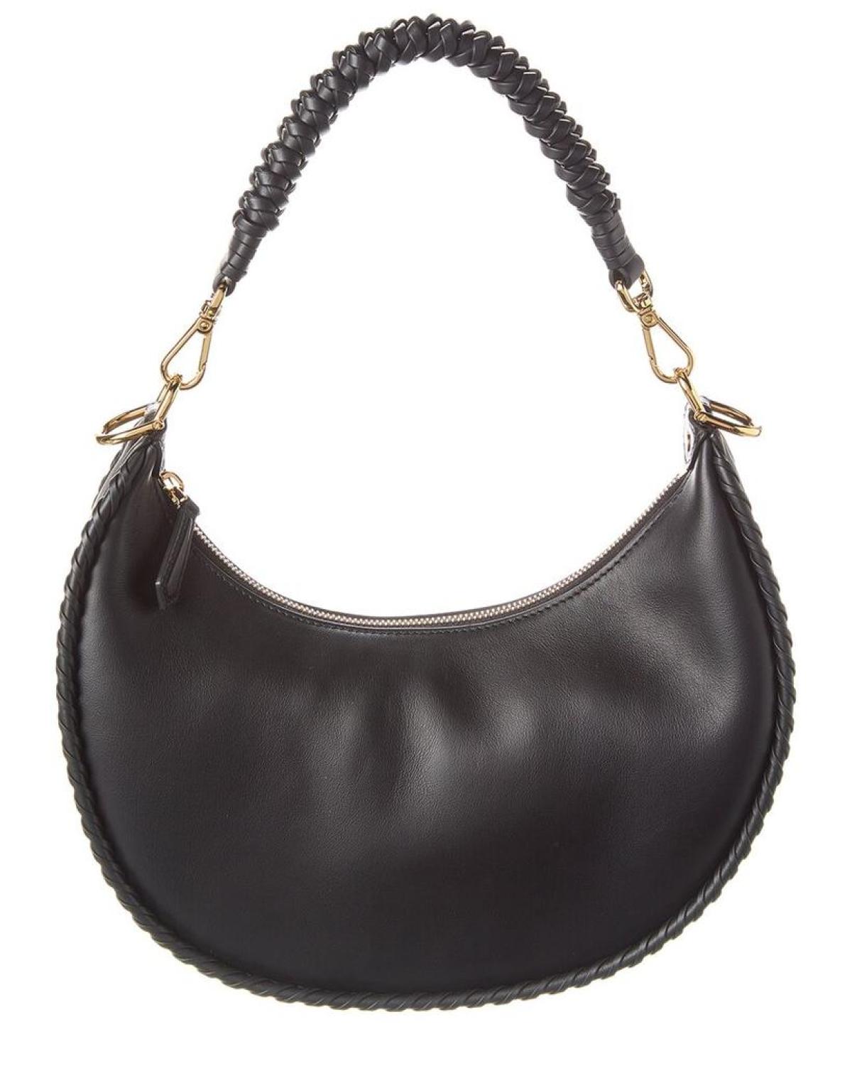 FENDI Fendigraphy Small Leather Hobo Bag