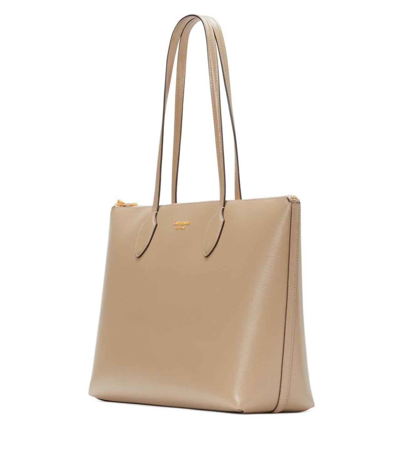 Bleecker Saffiano Leather Large Zip Top Tote