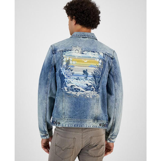 Men's Dillon Light Wash Distressed Denim Jacket