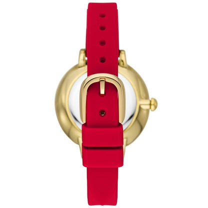 Women's Park Row Three Hand Red Silicone Watch 34mm