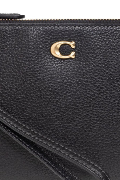 Coach Logo Plaque Small Wristlet Wallet