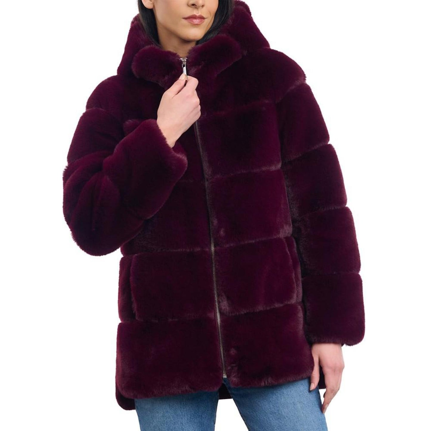 Women's Hooded Faux-Fur Coat