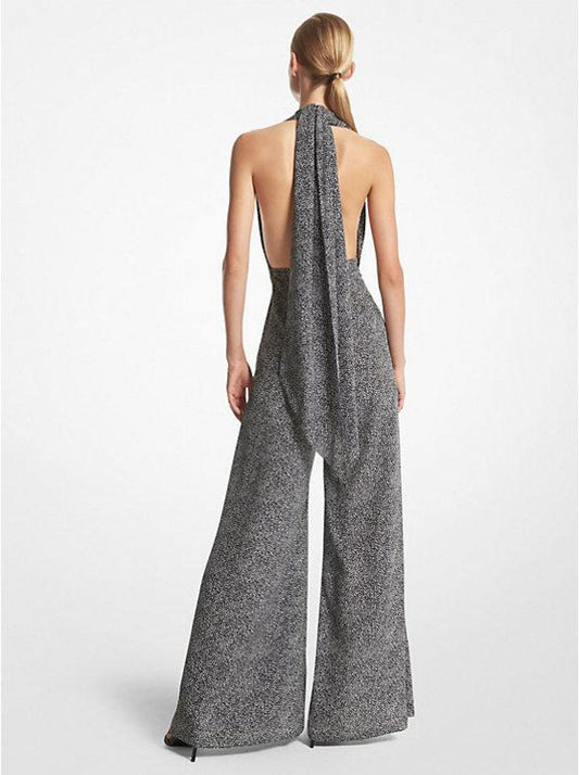 Mini Cheetah Organic Silk Crepe De Chine Jumpsuit