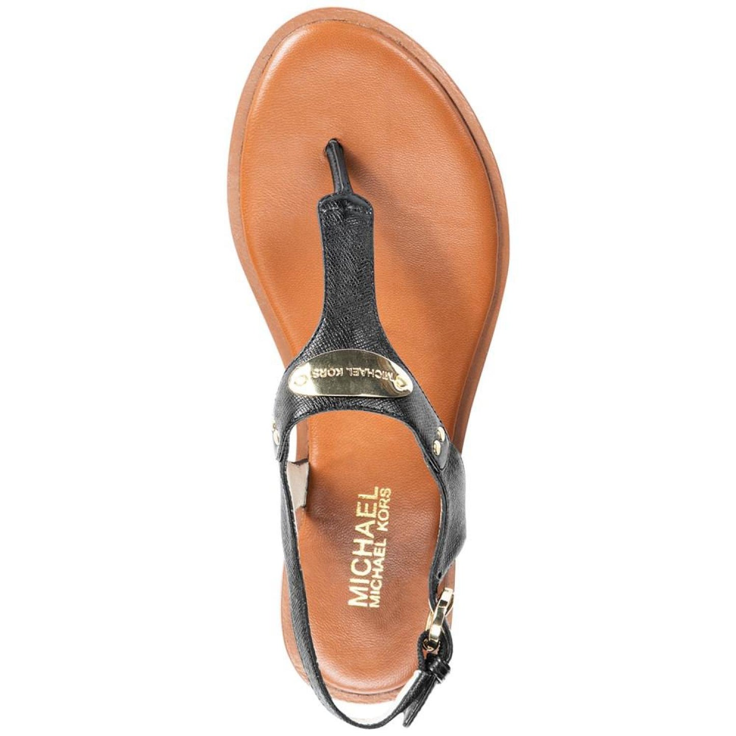 Women's MK Plate Flat Thong Sandals